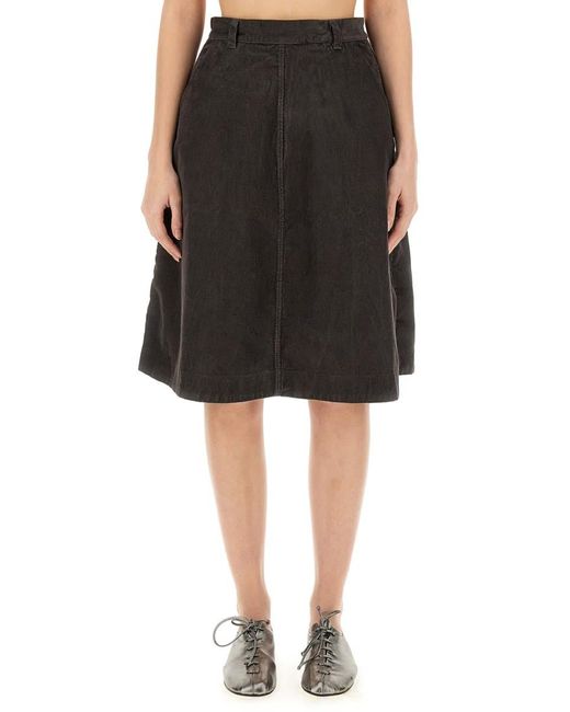 Margaret Howell Black Corduroy Skirt