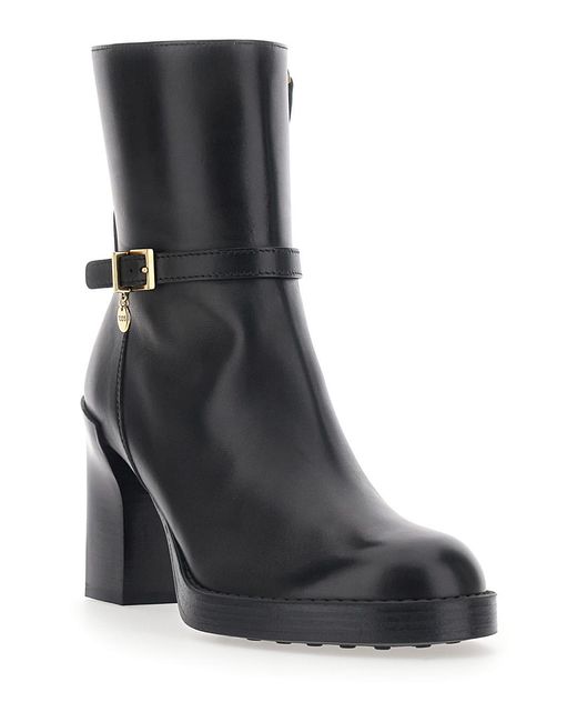 Tod's Black Ankle Boots Leather Sheep