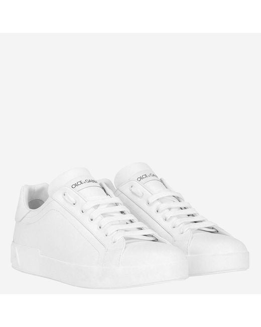 Dolce & Gabbana White Leather Sneakers Portofino Trainers for men