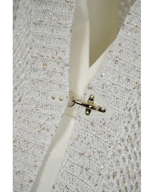 Fay Gray Cotton Cardigan With Sequins