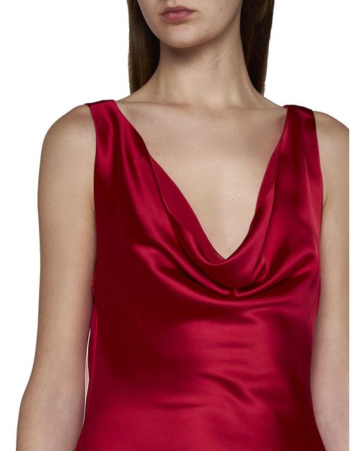 Norma Kamali Red Satin Gown