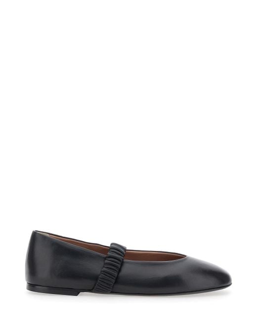 Pollini Black Ballet Flats With Elasticated Band On The Front