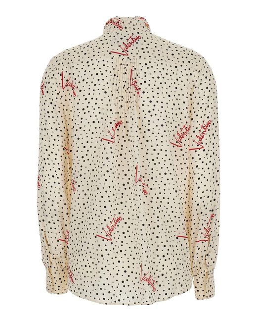 Valentino White Blouse With Front Bow — Silk Blouses