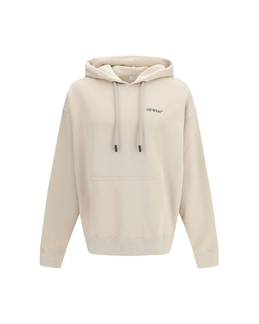 Off-White c/o Virgil Abloh Natural Skate Hoodie Half Arrows Cotton Sweatshirts for men