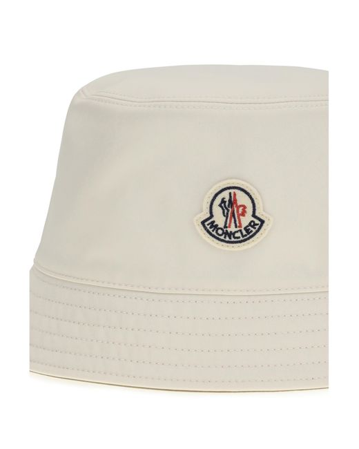 Moncler White Bucket Hat Polyester