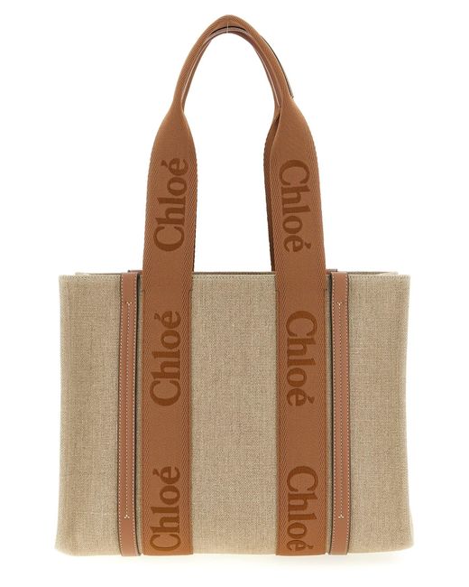 Chloé Brown 'Woody Medium' Shopping Bag