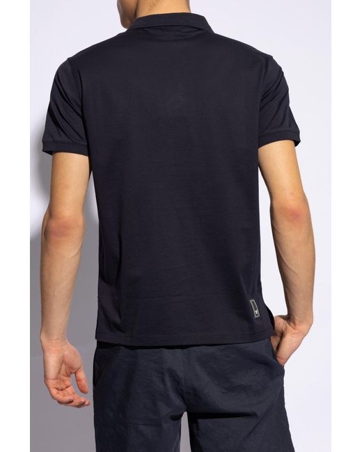 Emporio Armani Blue Cotton Polo Shirt for men