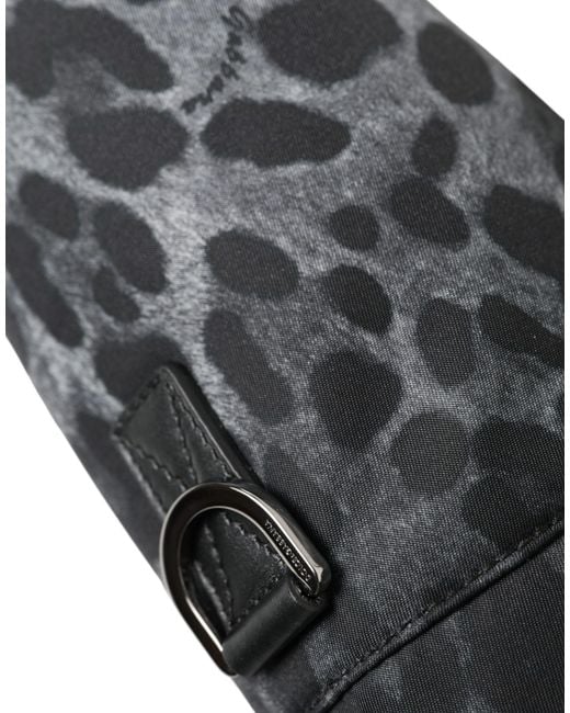 Dolce & Gabbana Black Chic Leopard Print Round Bottle Cage for men