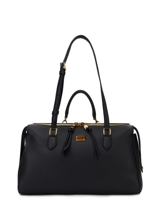 Dolce & Gabbana Black Leather Tote Bag Pvc