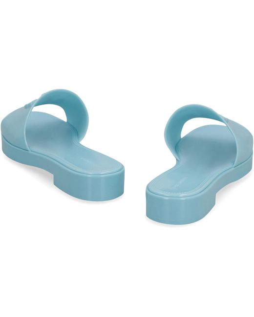 Tory Burch Blue Eleanor Jelly Rubber Slides