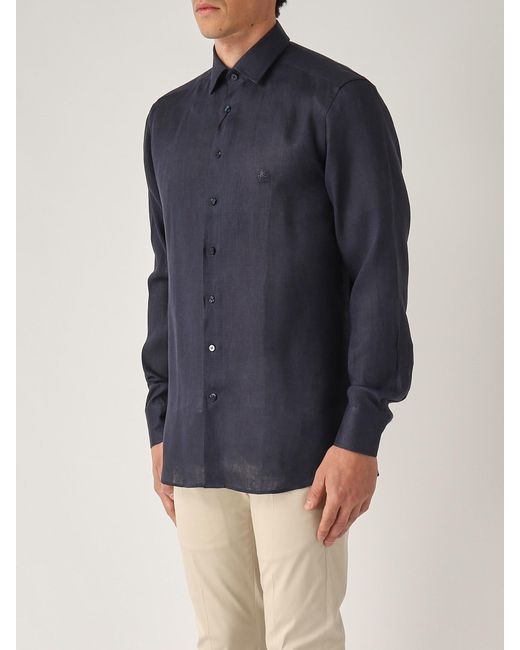 Etro Blue Shirt Roma Logo Shirt for men