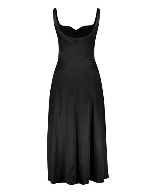 Alexander McQueen Black Asymmetric Hem Midi Dress