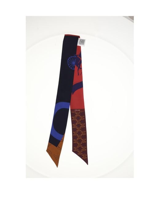 Céline White Scarf Lavalliere Silk