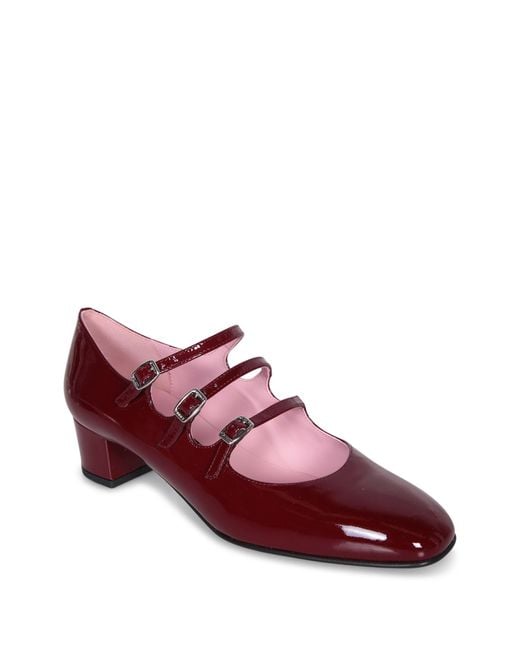 CAREL PARIS Red Mary Jane Kina Bordeaux