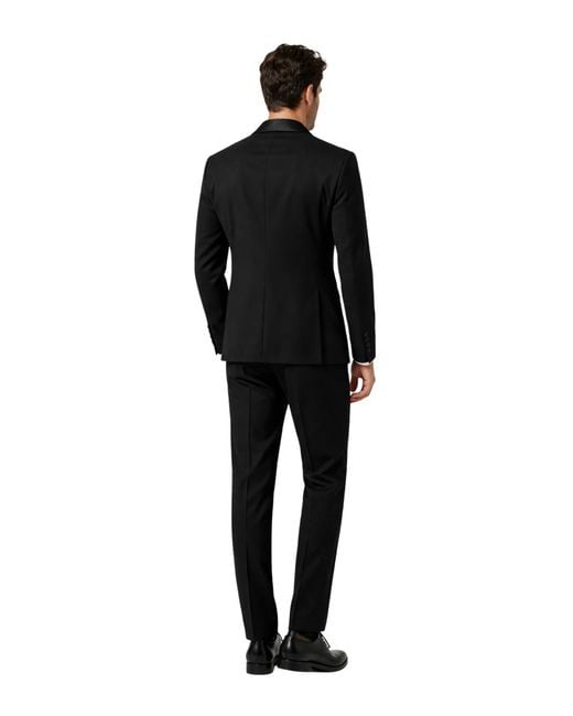 Tom Ford Black Icon Single-Breasted Wool Tuxedo Suit With Satin Details for men