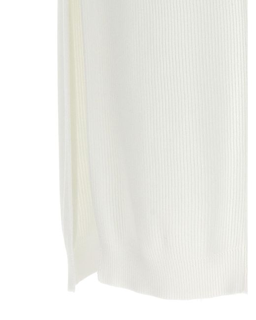 Brunello Cucinelli White Knitted Skirt