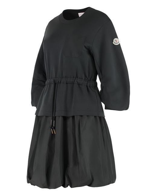 Moncler Black Cotton Mini-Dress