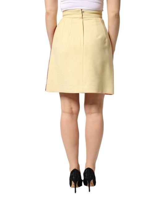 Dolce & Gabbana Red Wool Casual High Waist Mini Skirt 01+Pl+Wo+Wv