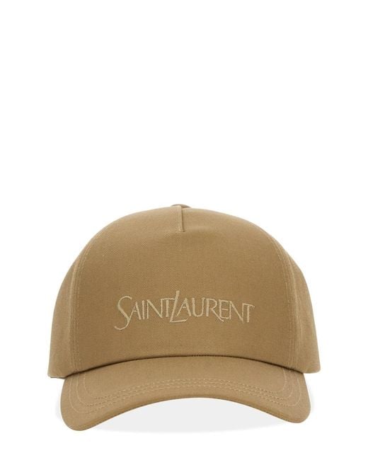 Saint Laurent Natural Baseball Cap Cotton Linen Hat