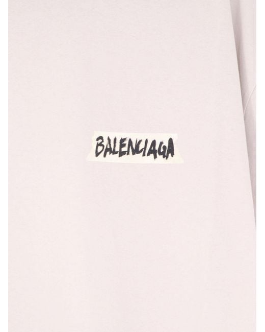 Balenciaga Pink Cotton T-Shirt for men