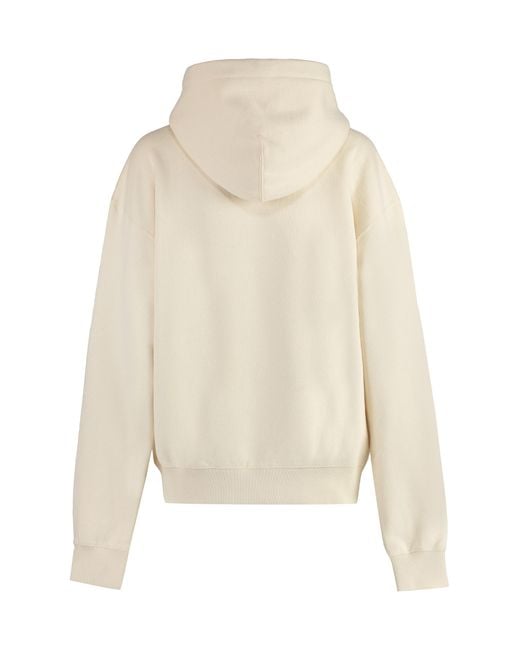 Jil Sander Natural Logo Cotton Hoodie Hoodies