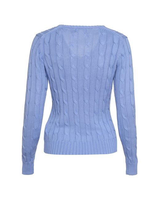 Ralph Lauren Blue Cable-knit Cotton Sweater