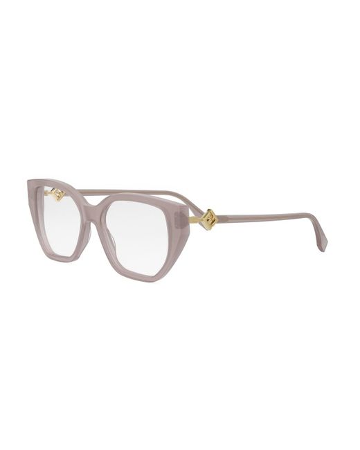 Fendi Brown Ff Diamond Eyeglasses