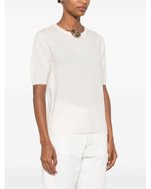 Soft Goat White Cashmere Top