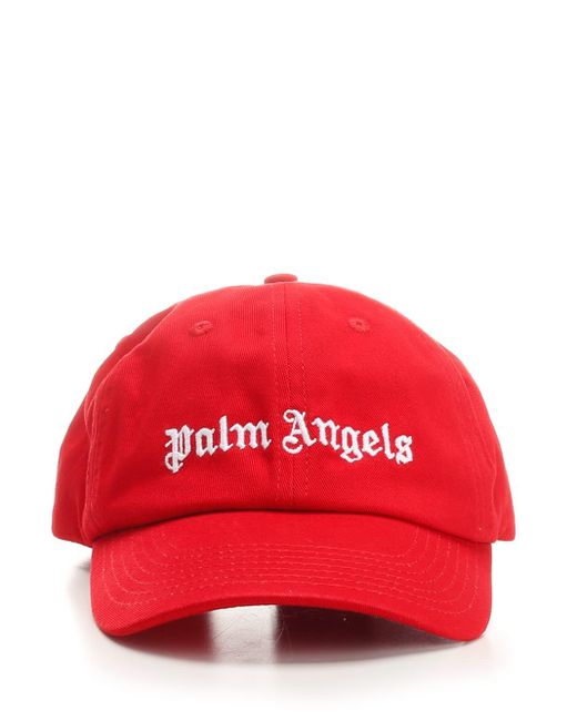 Palm Angels Red Baseball Cap With Logo for men