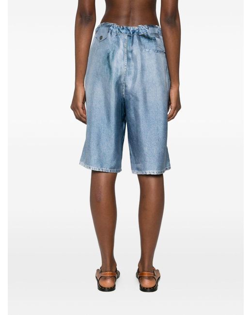 Pierre Louis Mascia Blue Silk Shorts