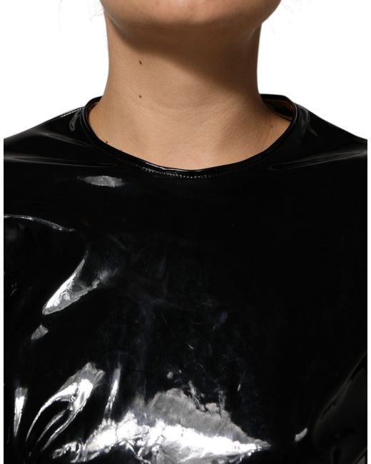 Dolce & Gabbana Black Puff Sleeve Fitted Dress