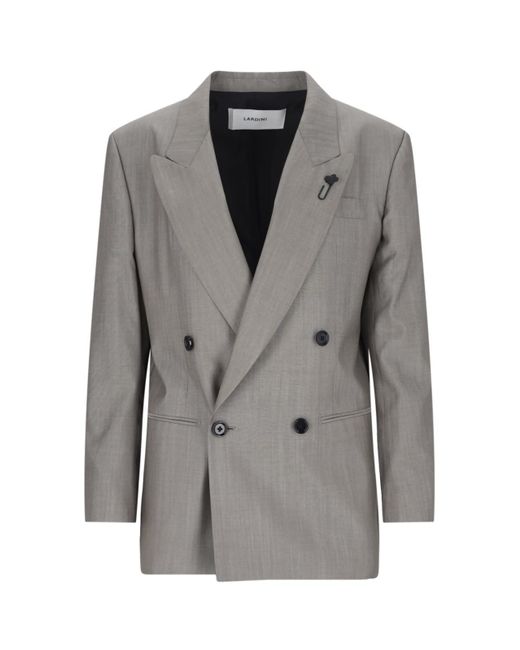 Lardini Gray Double-Breasted Suit
