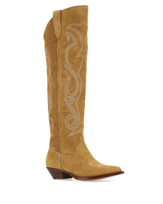 Sonora Boots Brown Camel Suede Hermosillo Boots