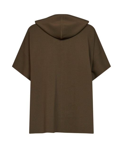 Max Mara Green Khaki Viscose Crepe Mxmelogio Hooded Cardigan