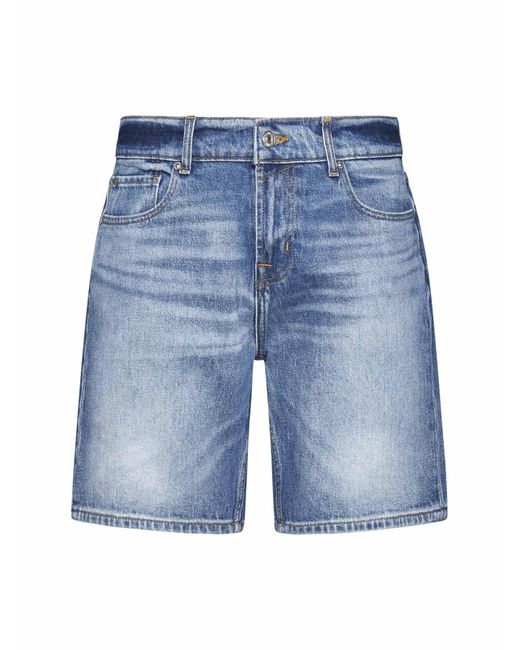7 For All Mankind Straight Lagoon Denim Shorts in Blue for Men | Lyst