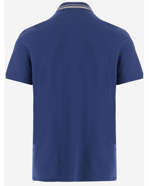 Valentino Blue Cotton Polo Shirt With Logo for men