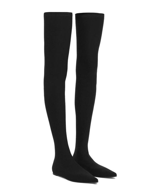 Dolce & Gabbana Black Stretch Jersey Cuissard Boot Elastane