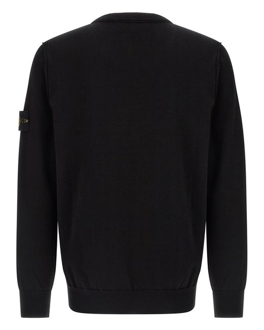 Stone Island Black Crew-Neck Sweater for men