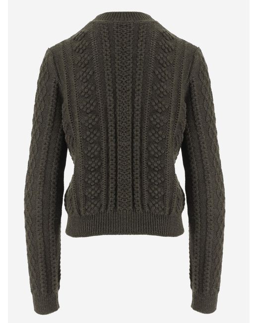 Jil Sander Black Sweater With Sequins, Dark Wool Virgin