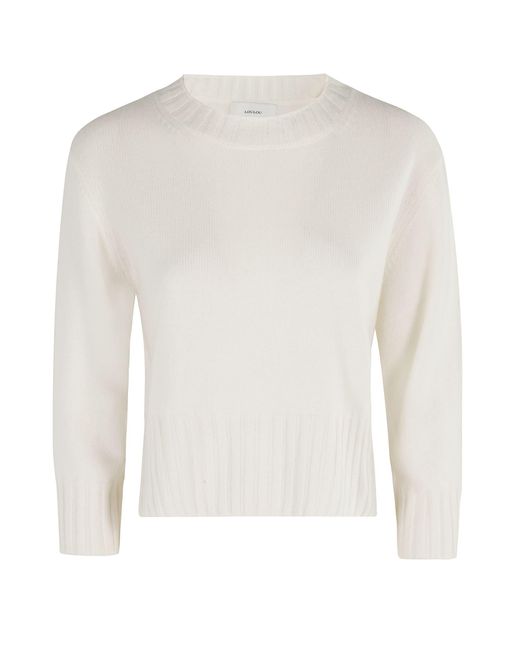 Loulou de Saison White Mora Lds Cropped Sweater
