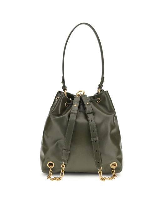 Balmain Green Pulse Backpack Calfskin Calf Leather Bos Taurus Backpacks