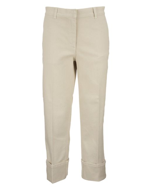 Slacks and Chinos Full-length trousers Natural Fabiana Filippi Cotton Trouser in Beige Womens Clothing Trousers 