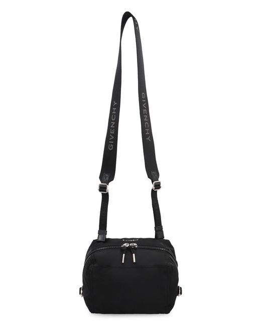 Givenchy Black Mini Pandora Nylon Messenger Bag for men