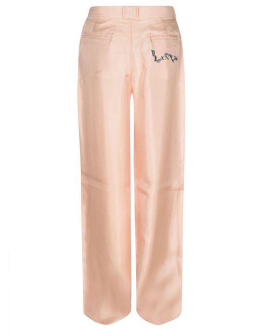 Lanvin Pink High Waist Wide Leg Trousers