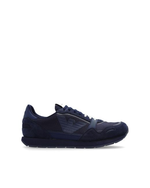 Emporio Armani Blue Sneakers With Logo for men