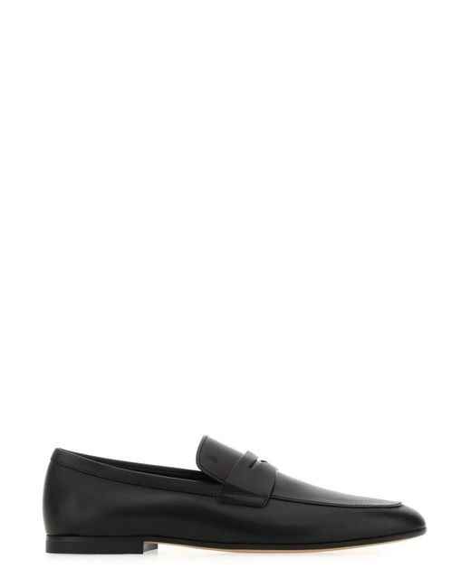 Tod's Black Logo-embossed Slip-on Loafers for men