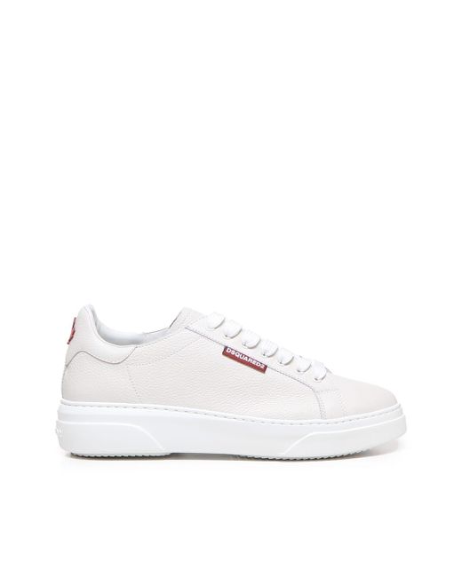 DSquared² White Leather Shoes With Logo for men