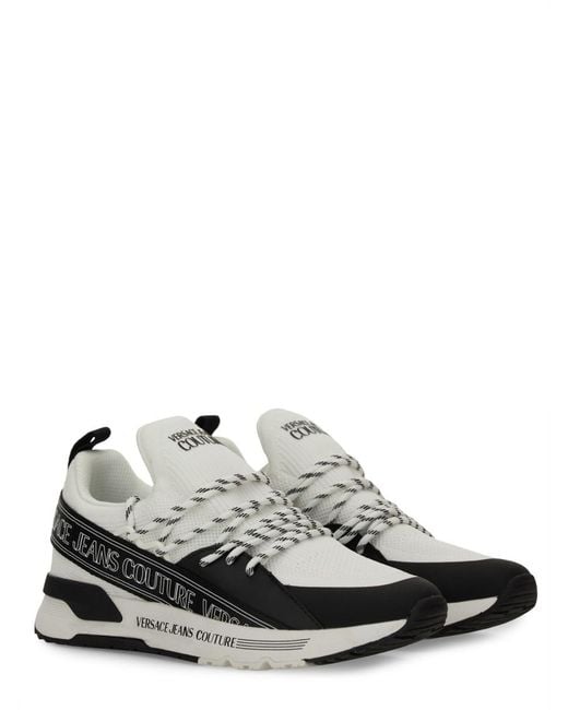 Versace Jeans Couture White Sneakers Dynamic Polyester Polyurethane Trainers for men