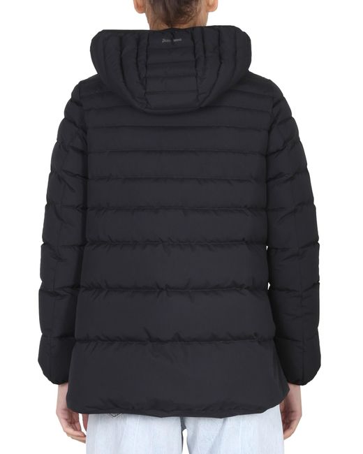 Herno Black Down Jacket With Zipper
