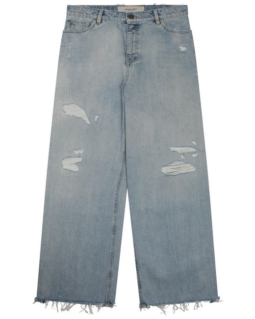 Golden Goose Deluxe Brand Blue Melody Destroyed Jeans Cotton Trousers